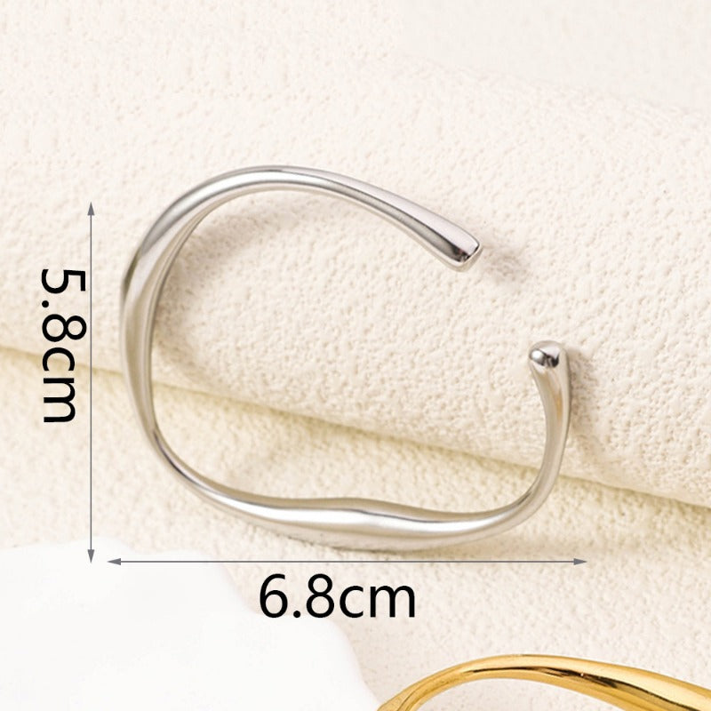 Wholesale Simple, Light Luxury, High Grade Stainless Steel 18k Real Gold Fashion Trend Bracelet